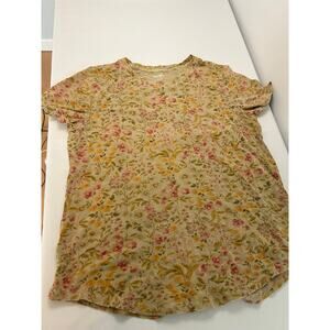 Old Navy Everywear Womens Large Floral T Shirt Cottagecore Short Sleeve Tee